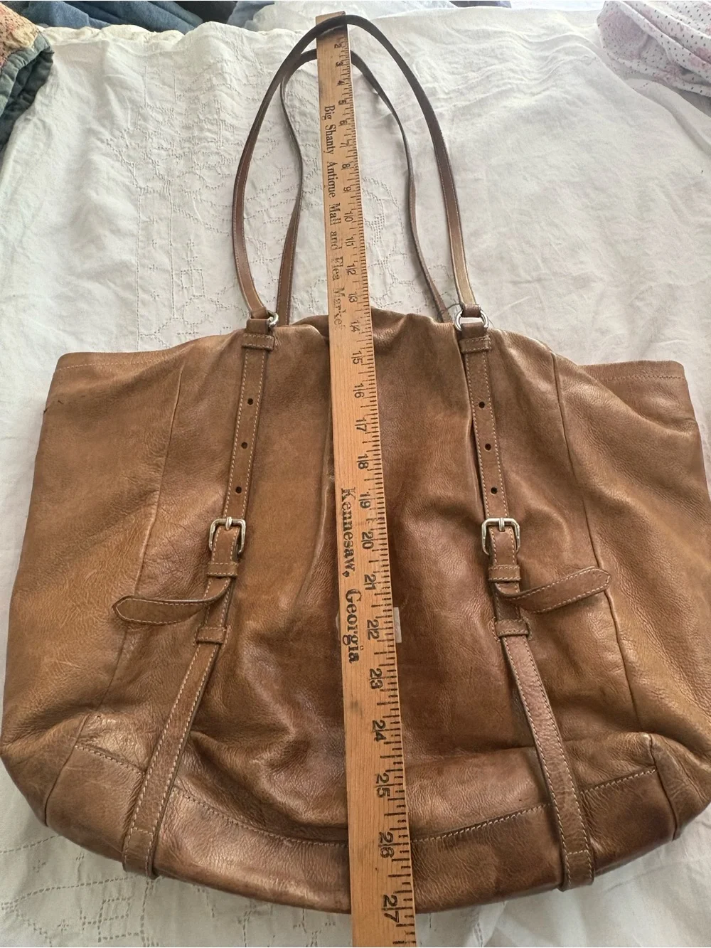 Prada Brown Napa New Leather Hobo Tote USED Condition! See photos